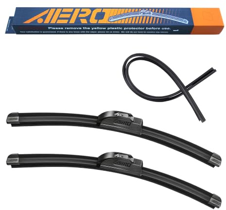 AERO Voyager 55,9 cm + 55,9 cm Scheibenwischer, Premium-Ersatz-Wischerblätter für alle Jahreszeiten, mit extra Gummi-Nachfüllpackungen, 2 Stück