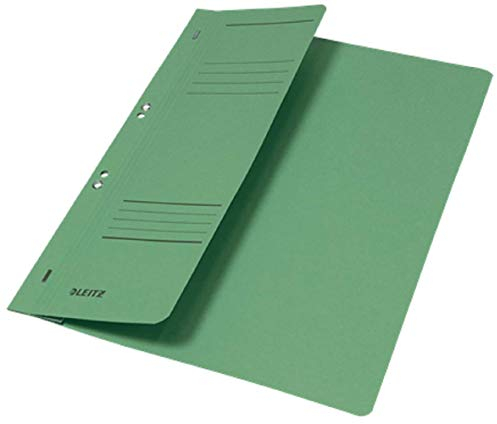 Leitz 3740-00-55 Ösenhefter, 1/2 Vorderdeckel, A4, kaufmännische Heftung, Manilakarton, grün
