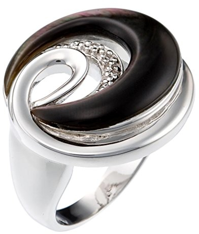 Orphelia Damen-Ring 925 Silber rhodiniert Zirkonia weiß Rundschliff Perlmutt Gr. 52 (16.6) - ZR-3703/52