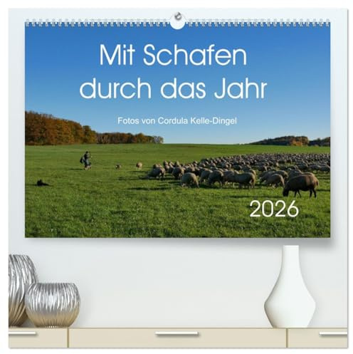 Mit Schafen durch das Jahr (hochwertiger Premium Wandkalender 2026 DIN A2 quer), Kunstdruck in Hochglanz: Impressionen aus mehreren Jahren unterwegs mit einem Schäfer (CALVENDO Tiere)