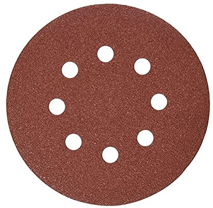 DEWALT DW4301 5-Inch 8 Hole 80 Grit Hook and Loop Random Orbit Sandpaper (5-Pack)