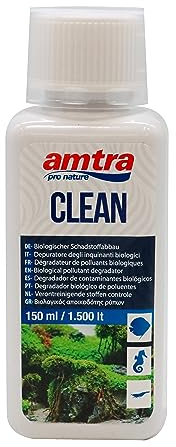 AMTRA CLEAN - Depuratore per acquari, Trattamento naturale, Riduce i cambi d'acqua, Formato 150 ml