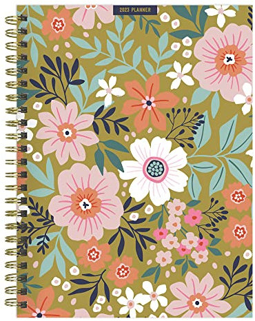 Cal 2023- Folk Flowers Medium Daily Weekly Monthly Planner