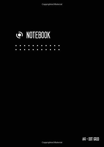 Dot Grid Notebook A4: Journal Notebook Black for Writing and Drawing, Blank, Small, Softcover, Dotted Matrix, Numbered Pages, No Bleed