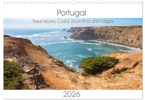 Portugal - Traumküste Costa Vicentina und Lagos (Wandkalender 2026 DIN A3 quer), CALVENDO Monatskalender: Landschaften in der Küstenregion rund um Carrapateira und Lagos (CALVENDO Natur)