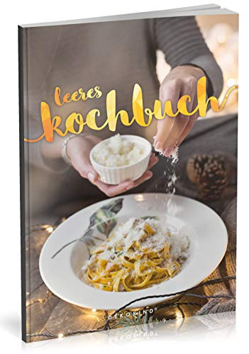 Dékokind® Leeres Kochbuch: Für über 80 Lieblingsrezepte || Ca. A5 Softcover || Rezeptbuch zum Selbstgestalten / Selberschreiben mit Inhaltsverzeichnis || Motiv: Weihnachtsessen