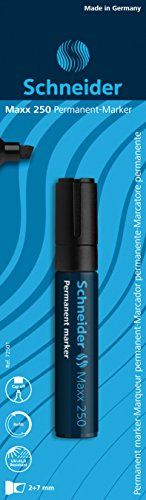 Schneider Schreibgeräte Permanentmarker Maxx 250, nachfüllbar, 2+7 mm, schwarz, 1er Blisterkarte
