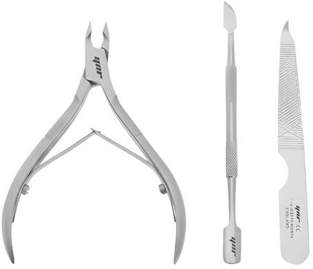 YNR Cuticle Nipper Cuticle Cutter - Cuticle Pusher for Remove Dead Skin, Nail File, Durable Manicure Tools & Cuticle Clippers, Complete Stainless Steel Cuticle Tool Set, Comfortable Handling