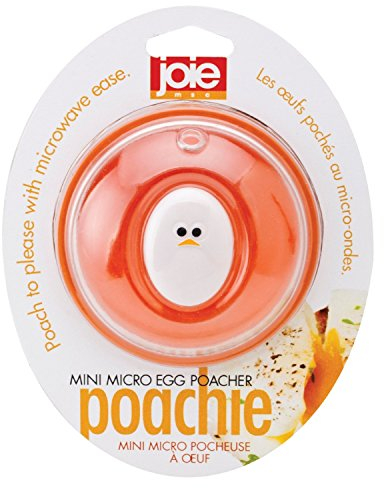 Joie Microwave Egg Poacher – BPA-Free Silicone Egg Cooker for Perfect Poached Eggs, Quick & Easy Breakfast Maker, Orange & White