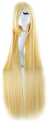 MapofBeauty 40 Anime Kostüm lange gerade Cosplay Perücke Partei Perücke (blond)