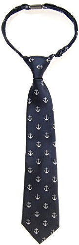 Retreez Corbata Pre-atada de microfibra de Patrón de ancla para niño Azul marino - 4-7 años