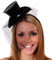 I LOVE FANCY DRESS Damen Glitzer Mini Zylinder MIT Schleier Fascinator KOSTÜM Accessoire IN 8 Farben Halloween Weihnachten (Packung MIT 1 - SCHWARZ)