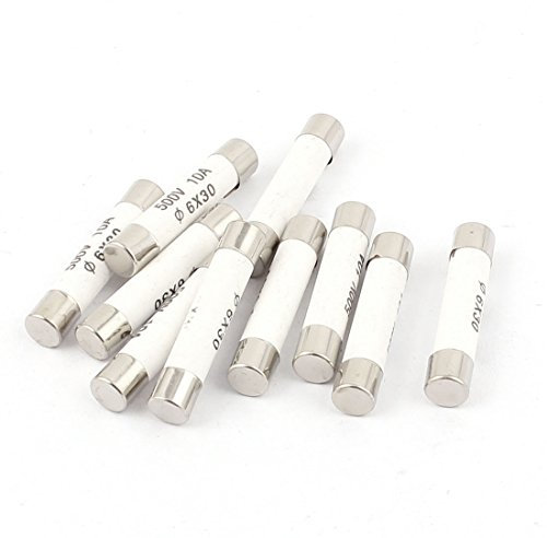 sourcing map 10 Pcs 500V 10A Bas Coupure Pouvoir 6x30mm Cartouche Céramique Fusibles
