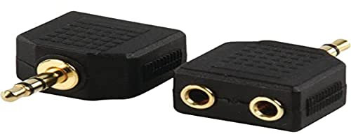 Valueline AC-012GOLD adaptateur avec fiche Jack 3,5mm stéréo male ET 2x fiche jack 3,5mm stéréo femelle contacts or