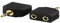 Valueline AC-012GOLD adaptateur avec fiche Jack 3,5mm stéréo male ET 2x fiche jack 3,5mm stéréo femelle contacts or