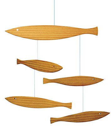 Flensted Mobiles - Treibende Fische - Mobile/Windspiel - Holz - 40 x 40 cm