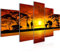 Runa Art - Bilder Afrika Sonnenuntergang 200 x 100 cm 5 Teilig XXL Wanddekoration Design Orange 000251a