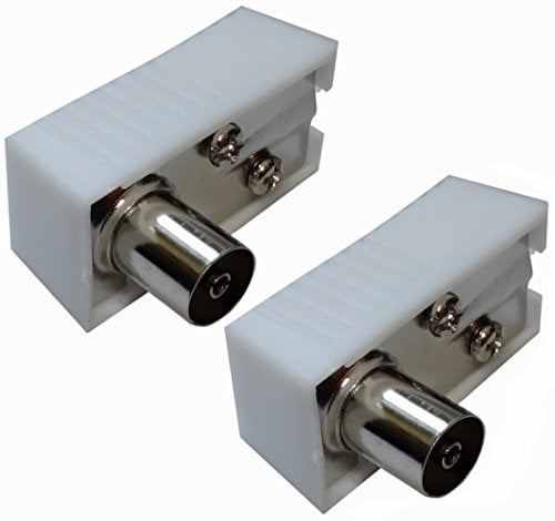 Aerzetix - Lote de 2 conectores acodados de toma de antena de TV hembra para cable coaxial (9,5 mm IEC 169-2)
