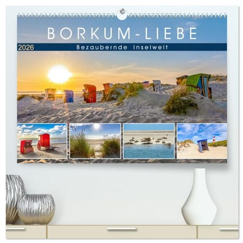 BORKUM-LIEBE (hochwertiger Premium Wandkalender 2026 DIN A2 quer), Kunstdruck in Hochglanz: Landschaftlich bezaubernde Inselwelt (CALVENDO Natur)