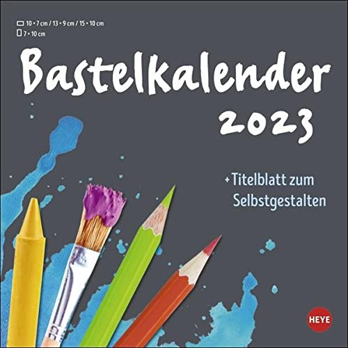 Bastelkalender 2023 anthrazit klein. Blanko-Kalender zum Basteln mit extra Titelblatt für eine persönliche Gestaltung. Foto- und Bastelkalender 2023.