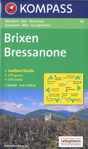 Brixen/Bressanone: Wander-, Bike- und Skitourenkarte. GPS-genau. 1:50.000
