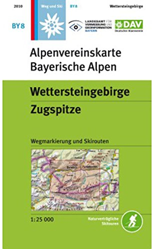 Wettersteingebirge, Zugspitze: Wegmarkierung, Ski- und Schneeschuhrouten (Alpenvereinskarten)