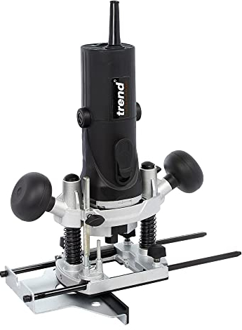 Trend T4 1/4 Zoll Werkstattfräse und Kitbox, variable Geschwindigkeit, perfekt für Scharnierschneiden, Holzprofilierung und Handschnitzerei, 850 W, 115 V, T4ELK, Schwarz