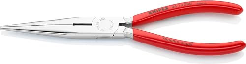 Knipex Pinza per Meccanica - con Becchi Mezzotondi con Tronchese (Pinza a Becchi di Cicogna) Cromata, Rivestiti in Resina Sintetica 200 Mm 26 13 200
