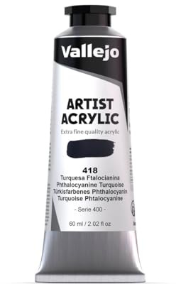 Vallejo : Artist Acrylic Paint : 60ml : Phthalo Turquoise