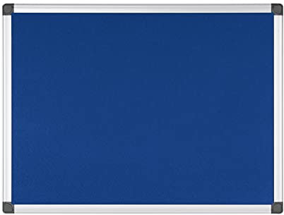 Bi-Office Filznotiztafel Maya | BxH 120 x 90 cm | Silber, Blau | Memoboard Moderationswand Besprechungswand Infotafel