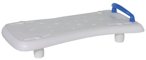 Badewannenbrett PLUS 70x29/ 35 cm, weiß m. Haltegriff blau, Badehilfen