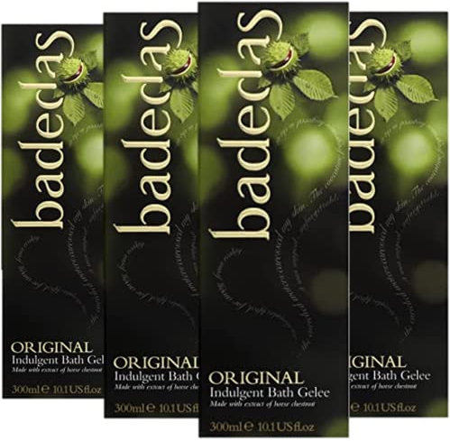 Badedas Original Indulgent Bath Gel, Enriched with Natural Plant Extracts for a Luxury Bubble Bath, 300ml (pack of 4)