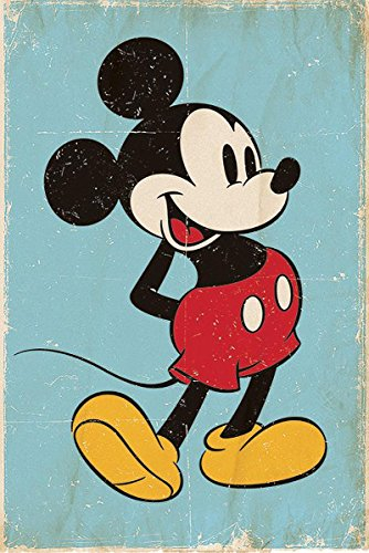 Close Up Mickey Mouse Poster Retro Blue (61cm x 91,5cm) + Ü-Poster
