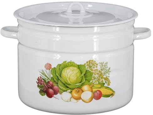 Emaille Kochtopf Topf 12 Liter mit Motiv ca 29,5cm Durchmesser/Retro Nostalgie Geschirr