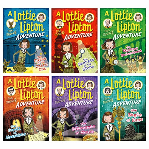 The Lottie Lipton Adventures Series 6 Books Collection Set ( The Curse of the Cairo, The Secrets of the Stone, The Egyptian Enchantment, The Scroll of Alexandria, Catacombs of Chaos & Eagle of Rome)