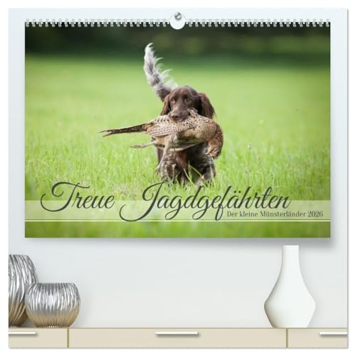 Treue Jagdgefährten Der kleine Münsterländer (hochwertiger Premium Wandkalender 2026 DIN A2 quer), Kunstdruck in Hochglanz: Der kleinste Vorstehhund bei der Arbeit in Feld und Flur. (CALVENDO Tiere)