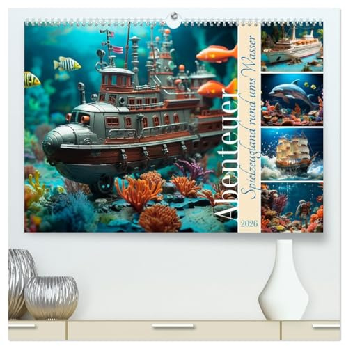 Abenteuer Spielzeugland rund ums Wasser (hochwertiger Premium Wandkalender 2026 DIN A2 quer), Kunstdruck in Hochglanz: Am, auf und unter dem Wasser gibt es viel zu entdecken (CALVENDO Spass)