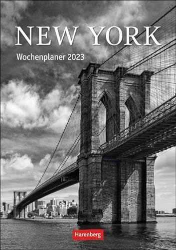 New York Wochenplaner 2023. Praktischer Foto-Wandkalender mit Schwarz-Weiß-Aufnahmen des Big Apple und viel Platz für Organisatorisches. Dekorativer Kalender und Terminplaner 2023.
