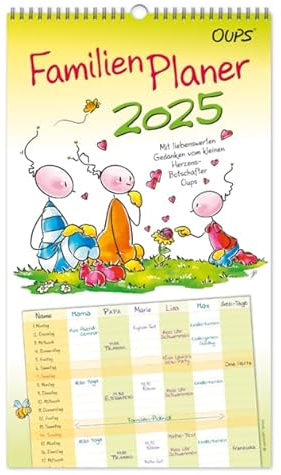 Oups Familienplaner 2025: Mit liebenswerten Gedanken vom kleinen Herzensbotschafter Oups