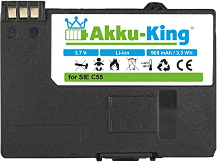 Akku-King Akku kompatibel mit Siemens EBA-510 - Li-Ion 900mAh - für C55, A51, A52, A55, A57, S55, SL55, Sinus 701, Gigaset SL37H, V30145-K1310-X250