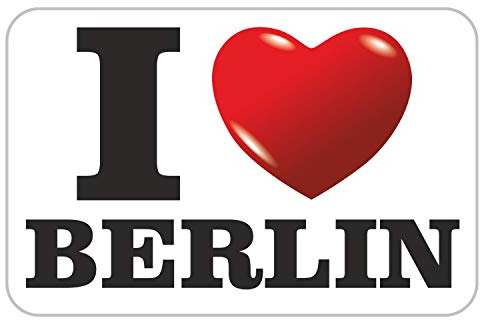 deformaze Sticker I Love Berlin Aufkleber Ich Liebe Berlin mit Herz 7,5 x 11,5 cm Selbstklebend KFZ Auto Scheibe Boot UV Wetterfest für außen und innen