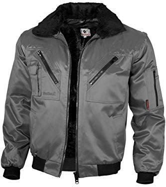 Qualitex - Pilotenjacke 4 in 1 - Kragen und Ärmel abtrennbar - mehrere Farben (XL, Grau)