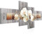 Runa Art Bild Modern Blumen Orchidee - Made in Germany - Wandbilder Abstrakt Grau Beige 4 Teilig 204642a