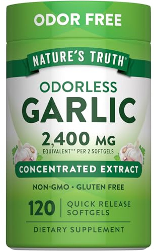 Nature's Truth Odorless Garlic | 120 Softgels | Extract Pills | Non-GMO, Gluten Free Supplement