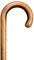Gehstock Wanderstock AKAZIE, eleganter Rundhakenstock in einem Stück gebogen aus Akazienholz, leicht geflammt und klar lackiert, Länge 94 cm