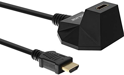 InLine 17535S HDMI Verlängerung mit Standfuß, HDMI-High Speed mit Ethernet, 4K2K, Stecker / Buchse, schwarz / gold, 5m