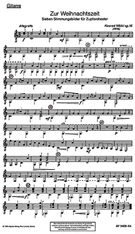 Zur Weihnachtszeit: Sieben Stimmungsbilder. op. 95. Zupf-Orchester. Gitarre.