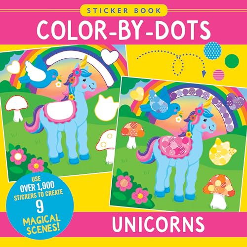 Color-by-dots Sticker Book - Unicorns (Over 1,900 Dot Stickers to Created Incredible Scenes)
