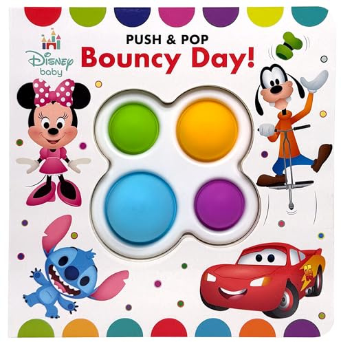 Disney Baby Mickey, Minnie Mouse, Cars, Stitch, and More! - Bouncy Day! Push & Pop - Tactile Fidget Toy Play - PI Kids