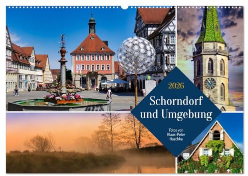 Schorndorf und Umgebung (Wandkalender 2026 DIN A2 quer), CALVENDO Monatskalender: Ein buntes Portrait der Daimler-Stadt und ihrer Umgebung (CALVENDO Orte)